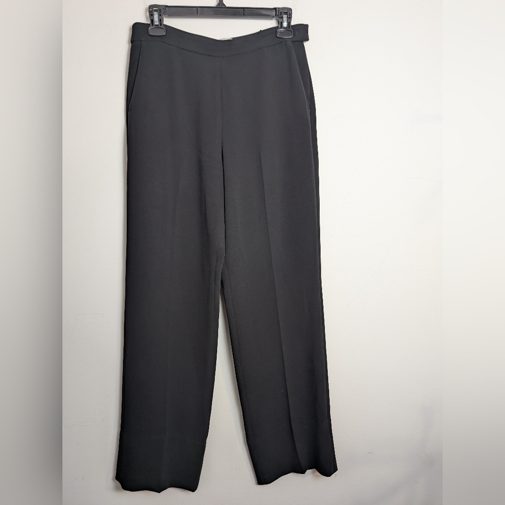 MM. Lafleur Black Pants Button Hem Straight Leg Med Rise Sz 4